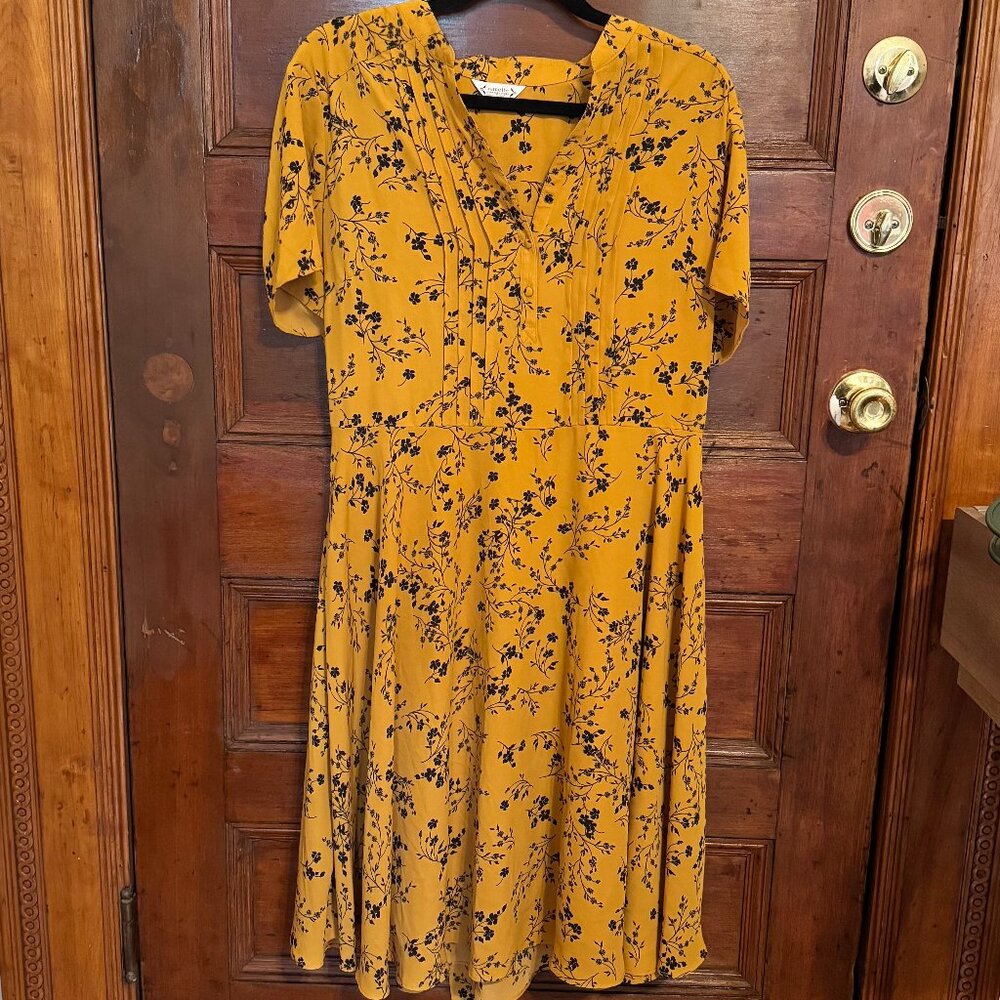 Nanette Lepore Floral Pintuck Pleat Shirt Dress